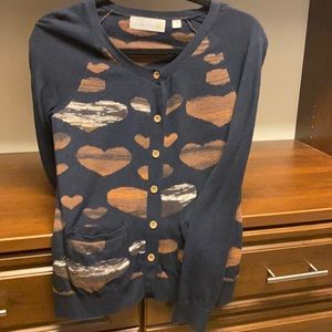 Heart print cardigan